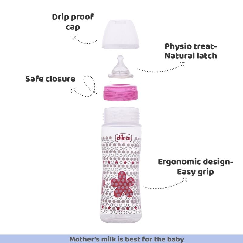 Well-Being Feeding Bottle (330ml, Fast) (Pink) image number 5
